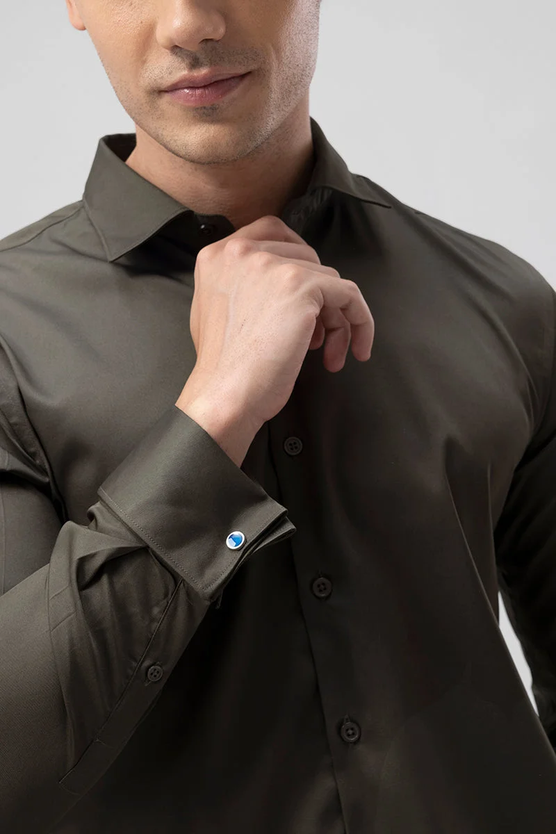 SNITCH Double Cuff Olive Shirt